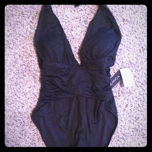 La Blanca plunge one piece swimsuit